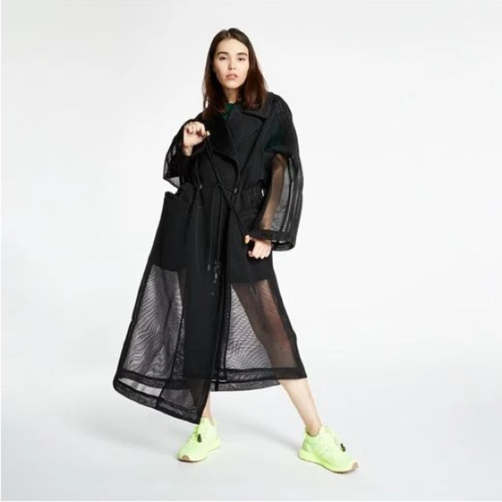Black Sheer Trench Coat - Picture 3 of 4